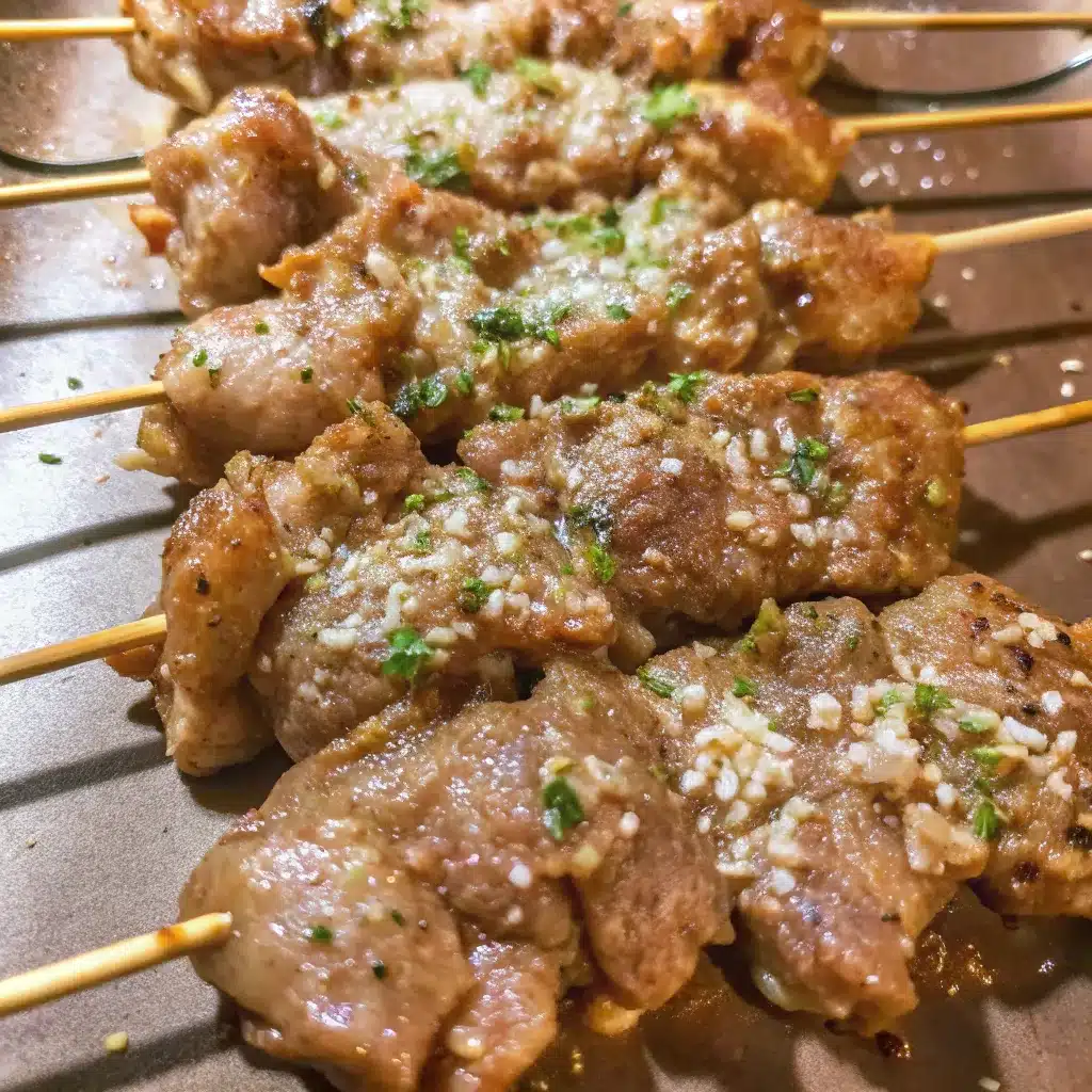 preparing the Ranch Garlic Parmesan Chicken Skewers