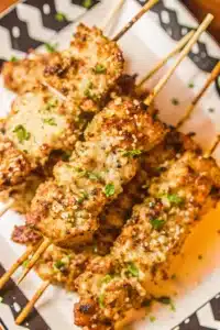 Grilled Ranch Garlic Parmesan Chicken Skewers