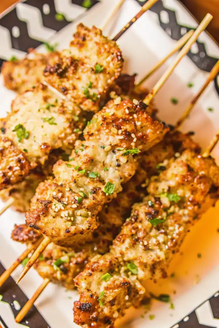 Grilled Ranch Garlic Parmesan Chicken Skewers