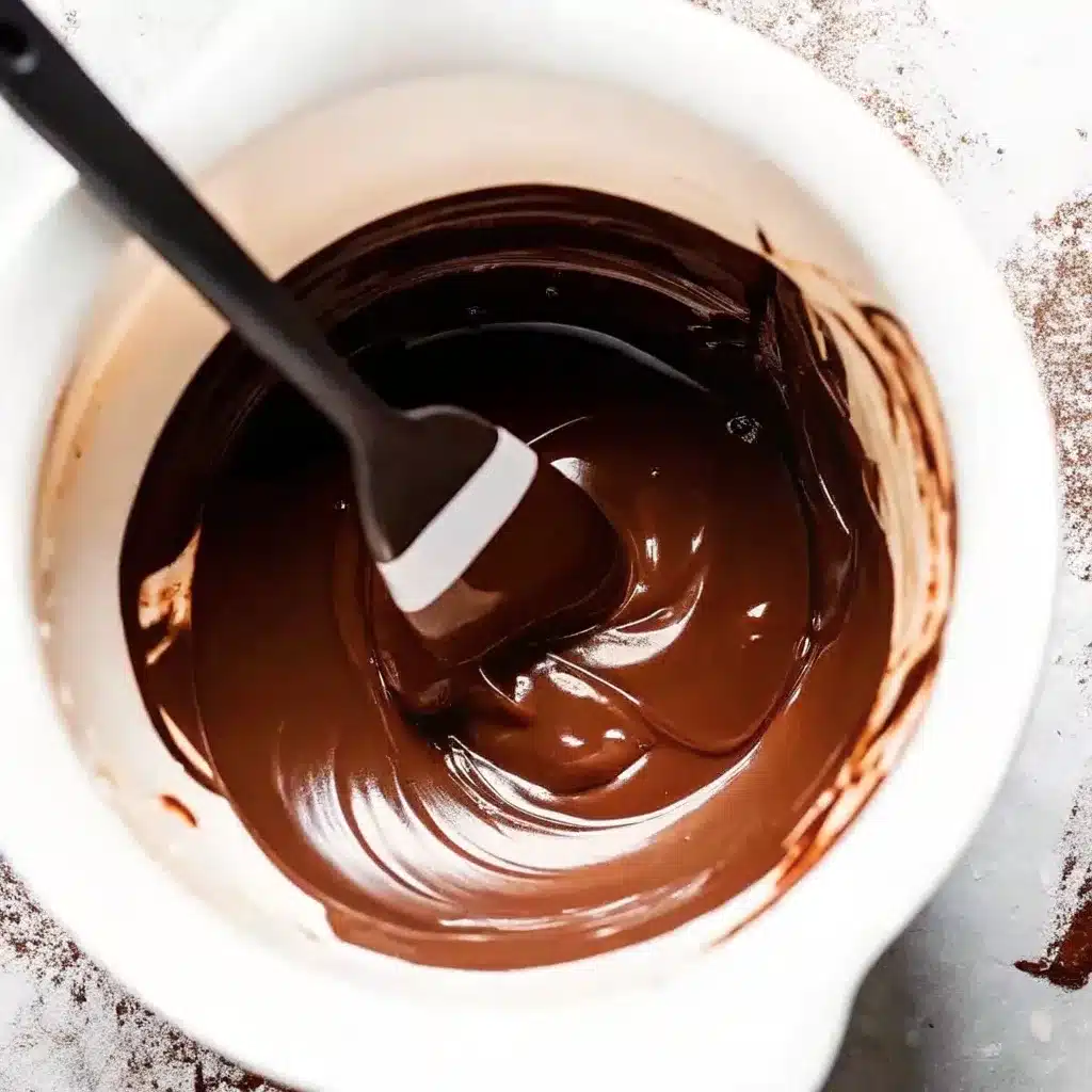 folding flour and cocoa into the chocolate mixture