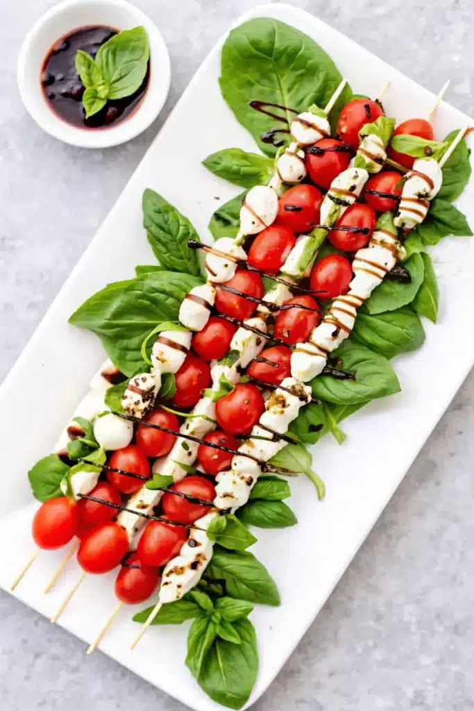 Caprese Skewers with Balsamic Glaze