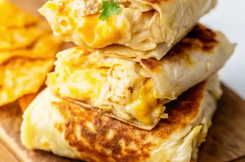 Cheesy Garlic Chicken Wraps Recipe