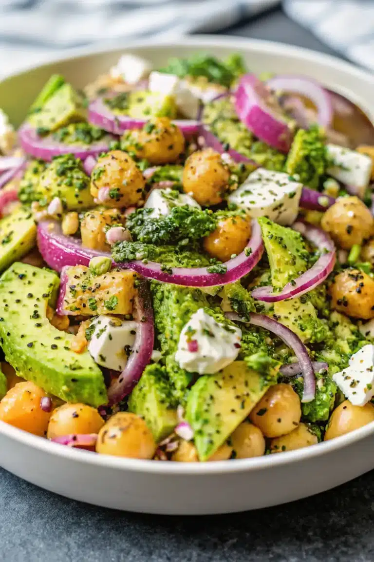 Chickpea Feta Avocado Salad