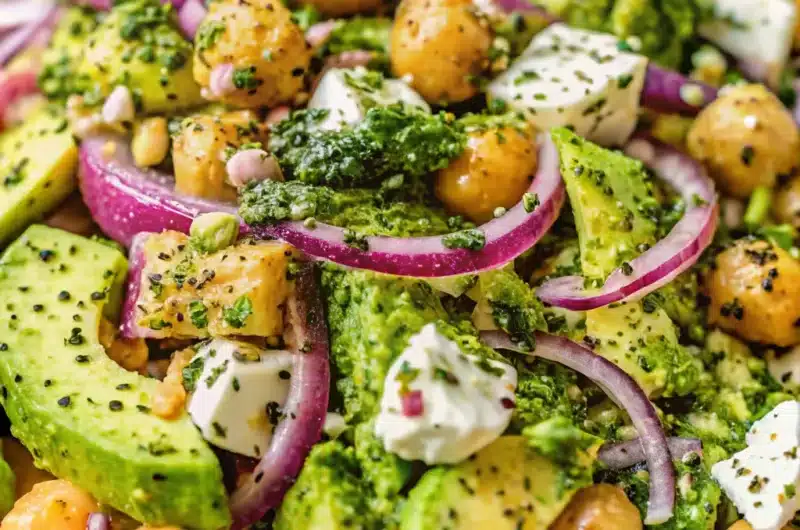 Chickpea Feta Avocado Salad