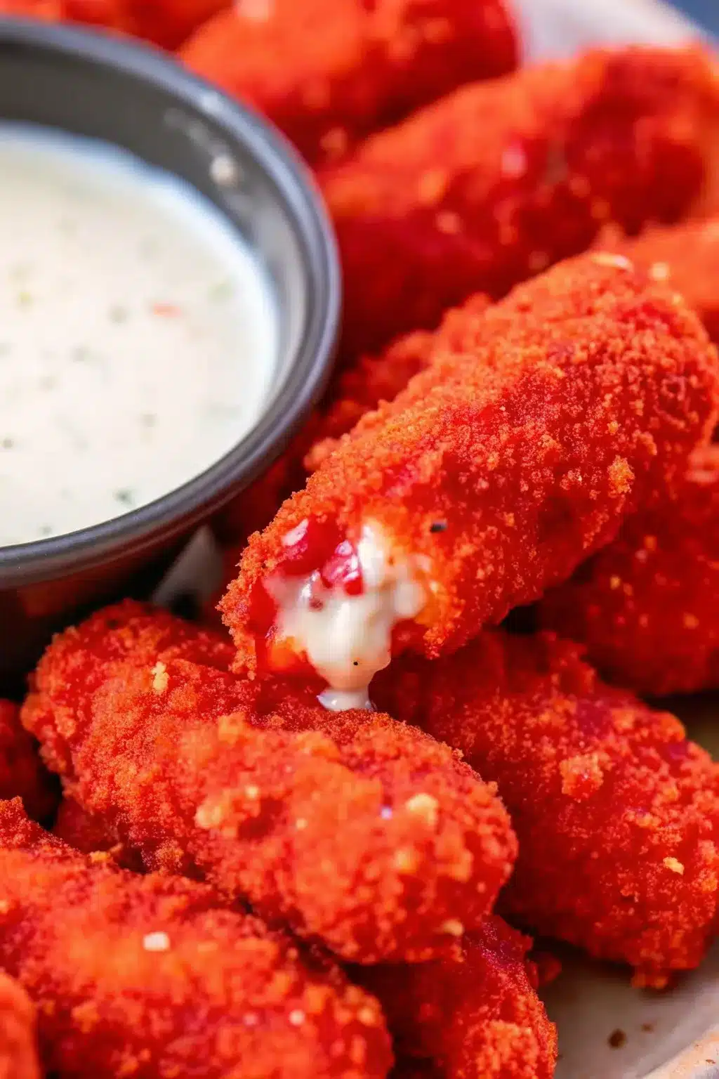 Crispy Spicy Hot Cheeto Mozzarella Sticks