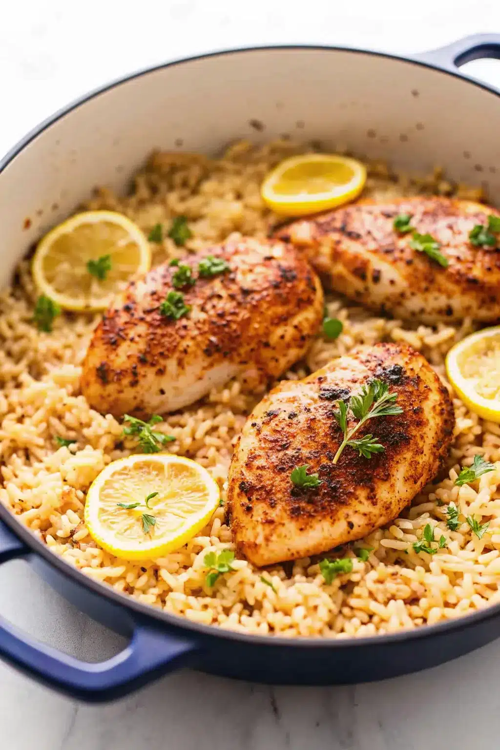 Slow Cooker Lemon Herb Chicken and Rice