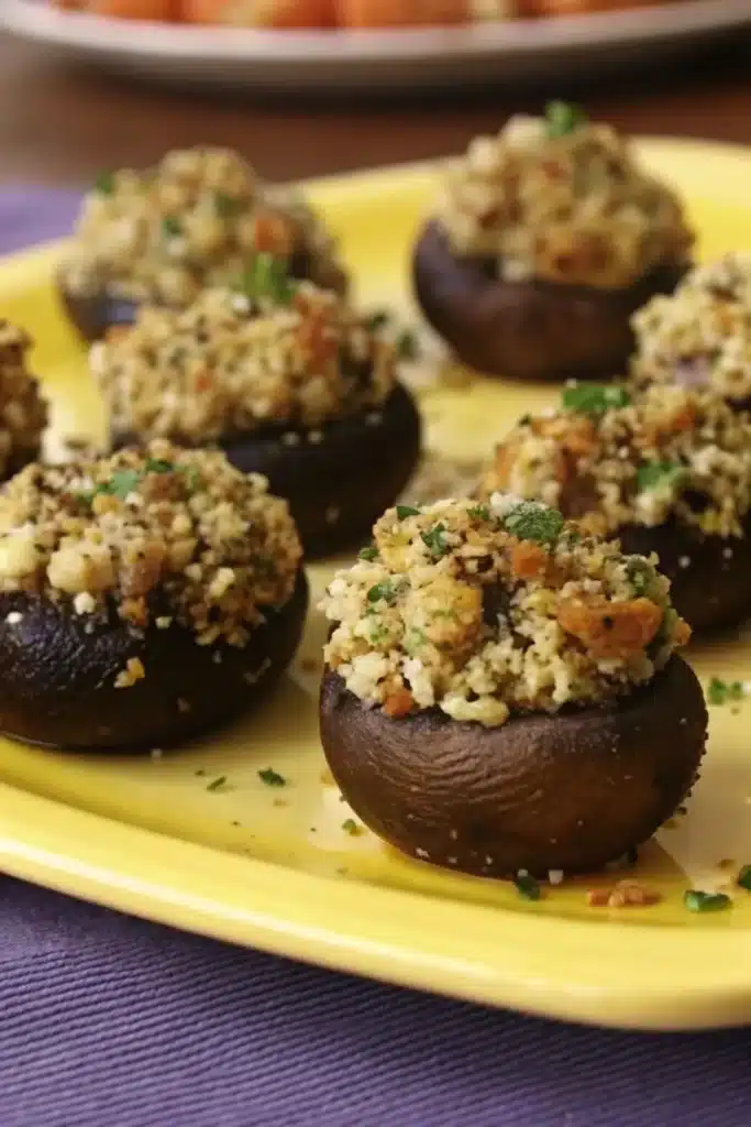 Spinach and Artichoke Stuffed Mushrooms