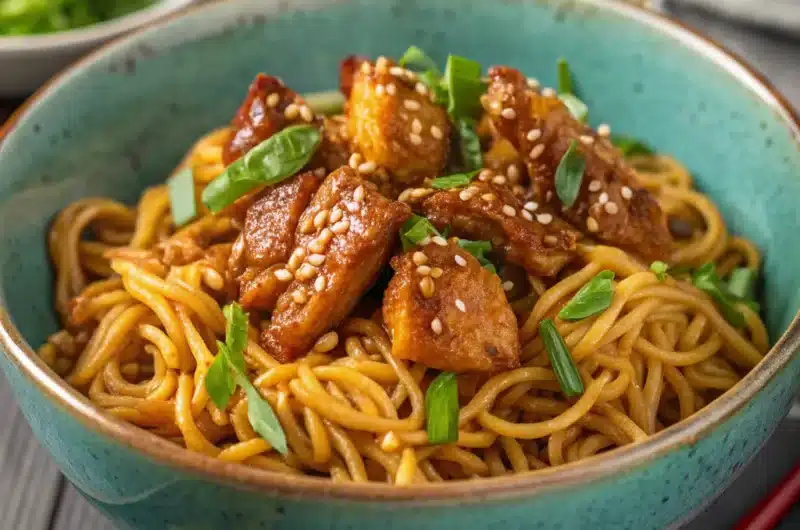 Sticky Garlic Chicken Noodles