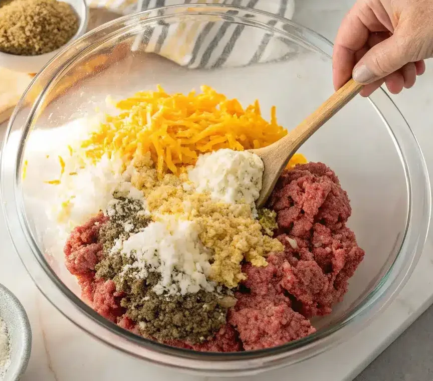 mix the burger goodness