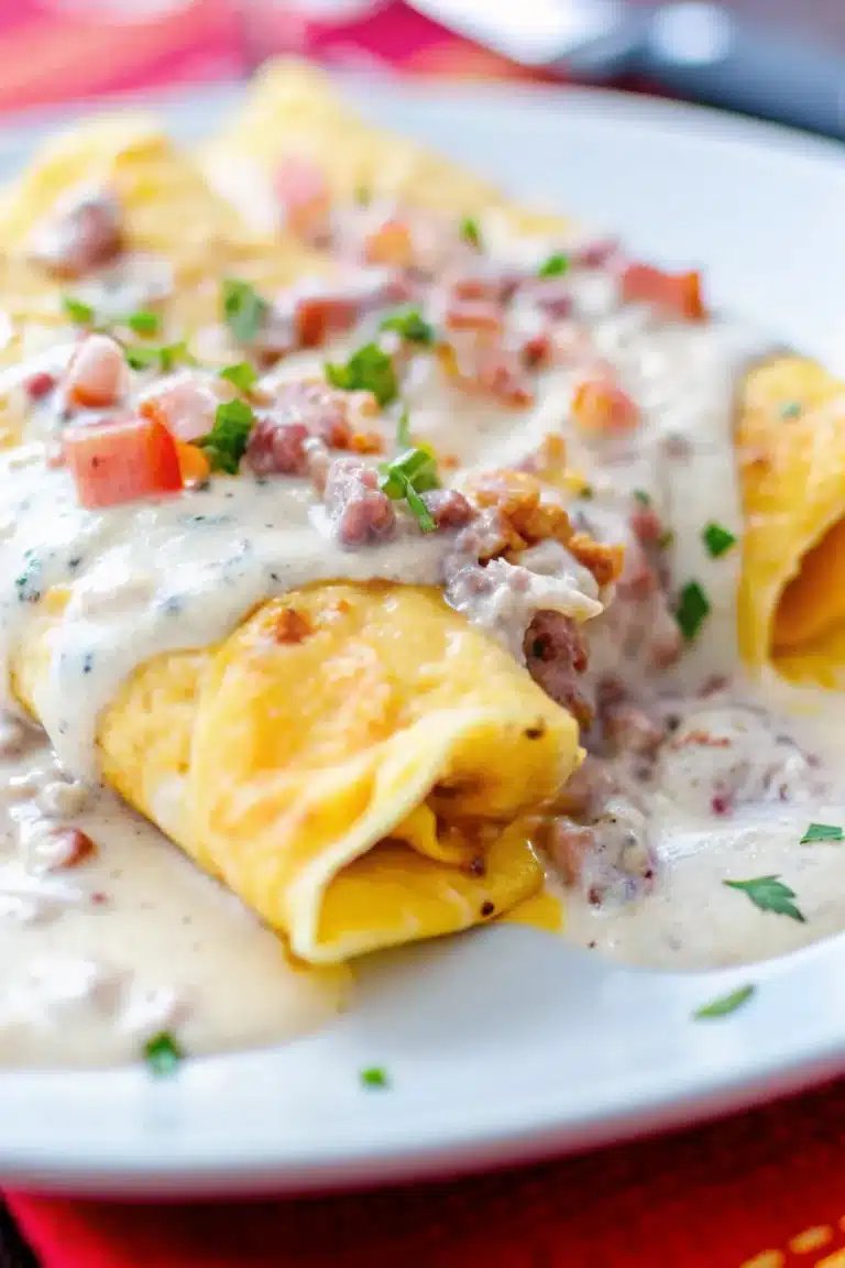 Breakfast Enchiladas with Sausage Gravy