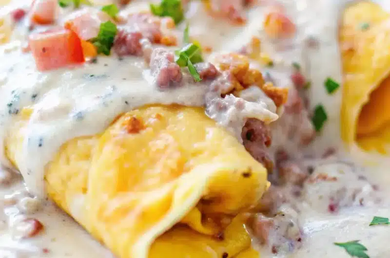 Breakfast Enchiladas with Sausage Gravy