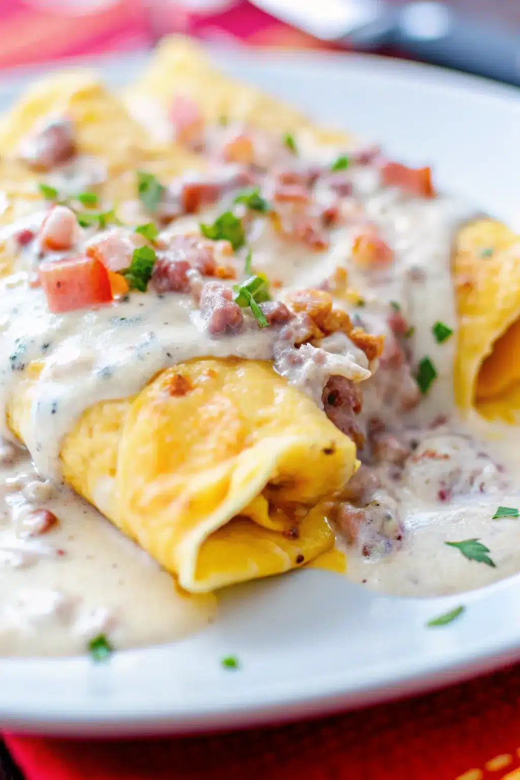 Breakfast Enchiladas with Sausage Gravy