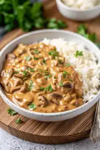 Mushroom and Seitan Stroganoff